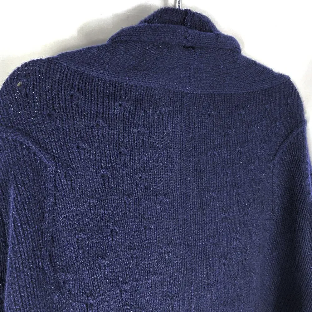 Zadig & Voltaire Cyan Cashmere Cardigan Navy Blue Open Front‎ Long Sleeve Sz M - Picture 12 of 12